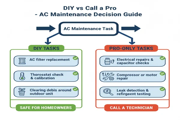 DIY vs Call a Pro – AC Maintenance Decision Guide